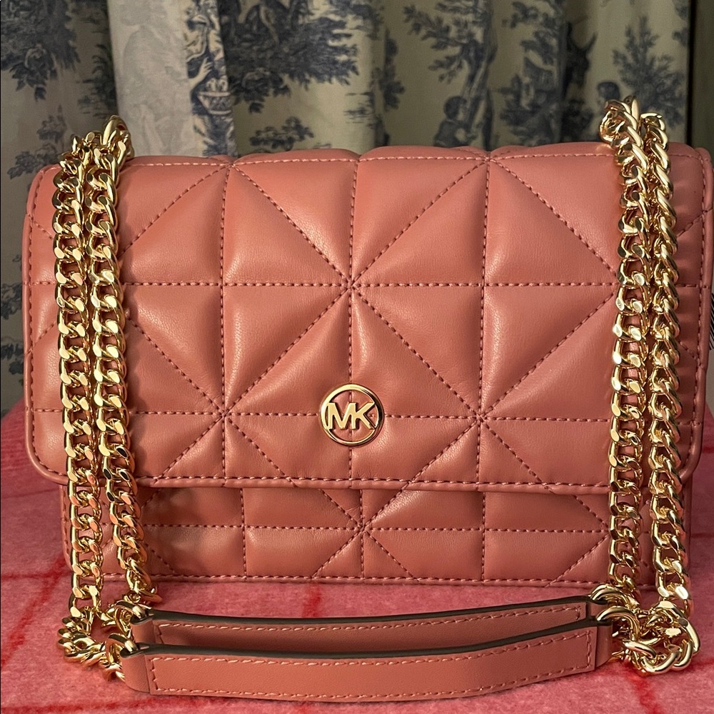Michael Kors Coral Quilted Chain Shoulder Bag